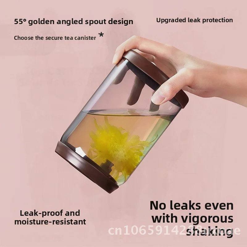 

High Borosilicate Glass Snap Press Type Sealed Jar Food Storage Brown Tea Coffee Canister Modern Minimalist Various Capacities