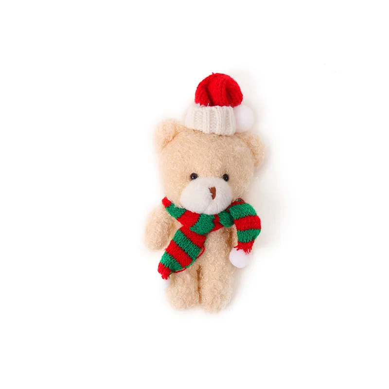 Plush Bear Doll Christmas Tree Plush Keychains Soft Mini Bear Cute Plush Bear Kids Christmas Gift Xmas Home Decoration Xmas Tree
