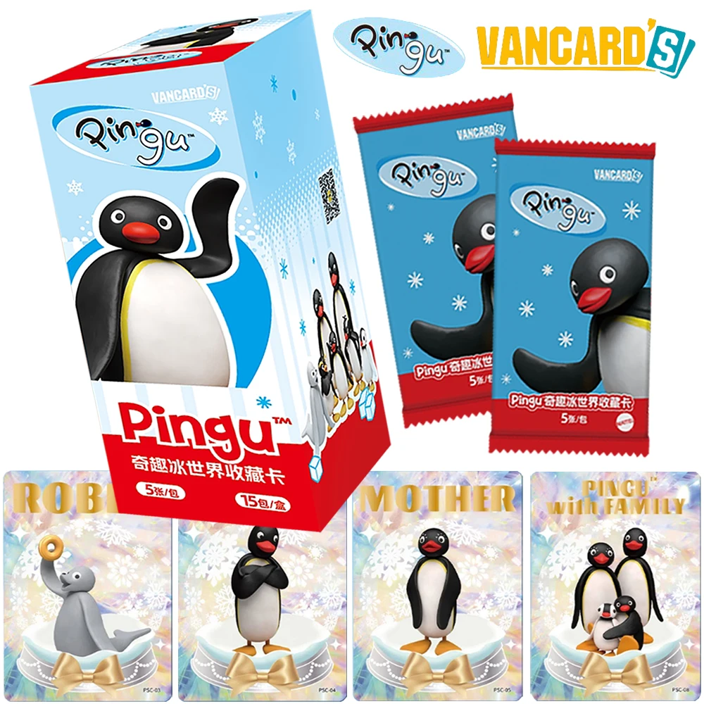

New Official Vancard's Pingu Collection Cards Cute Cartoon Penguin Creative Cards Peripheral Children's Favorite Healing Gifts