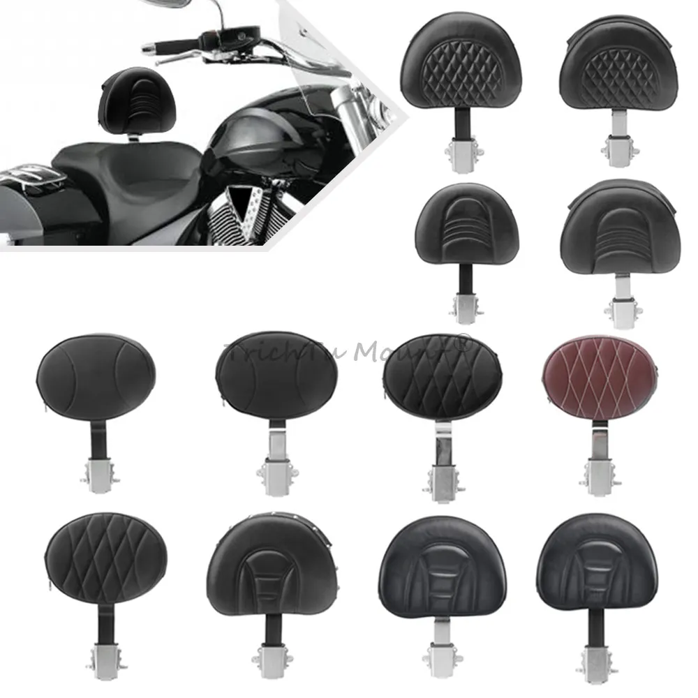 Driver Rider Backrest With Mounting Kit Sissy Bar Backrest Compatible with Victory 2012-2017 PU Leather Motorcycle Seat Backrest