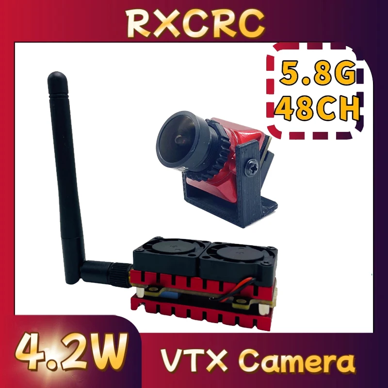 RXC 5.8G 4.2W  VTX Video Transmitter 1500TVL 2.1mm Camera is suitable for FPV long-distance fixed-wing unmanned aerial vehicles.