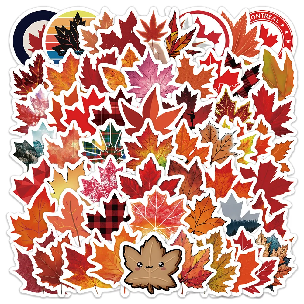 

10/30/60PCS Cartoon Maple Leaf Sticker Cute Graffiti Decal Kids Toy Decoration Laptop Scrapbook Phone Case Water Cup Sticker