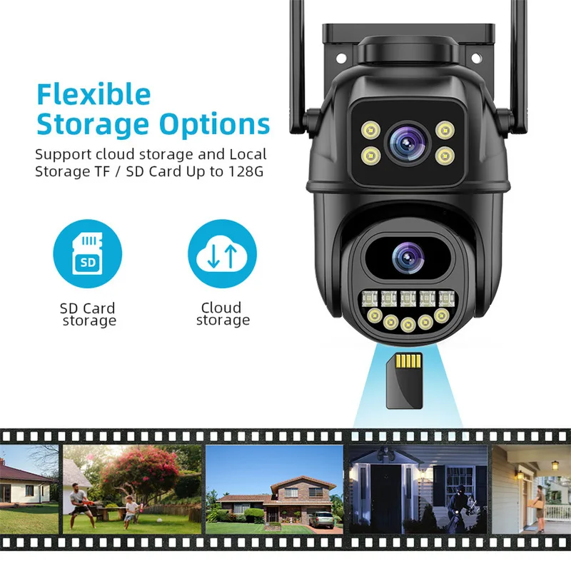 New Dual Lens Monitoring Home Wireless Wifi5g Monitoring Camera Outdoor Remote Night Vision High-Definition Monitor Ball Machine