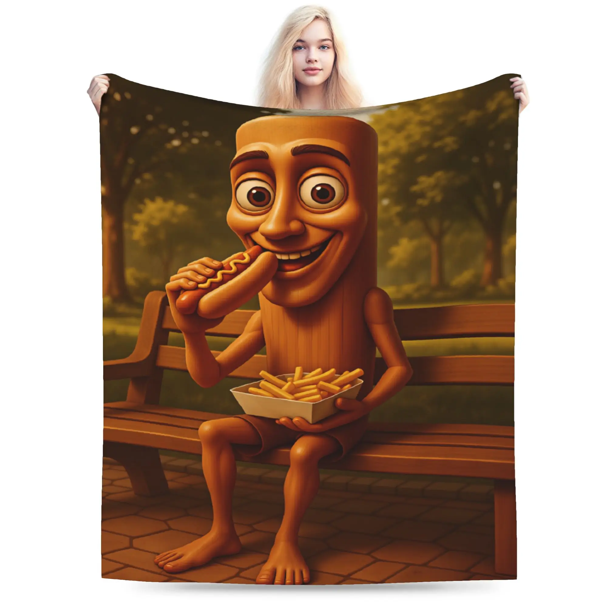 Tung Tung Sahur Park Snack Time Cartoon Blankets Quality Soft Comfy  Throw Blanket Winter Travel Car Sofa Home Novelty Bedspread