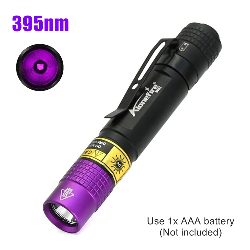 Alonefire 365/395nm UV Taschenlampe Schwarzlicht Mini Uv Taschenlampe Geld Erz Haustier Urin Unsichtbare tinte Marker Fleck Skorpion Detektor Lampe 4