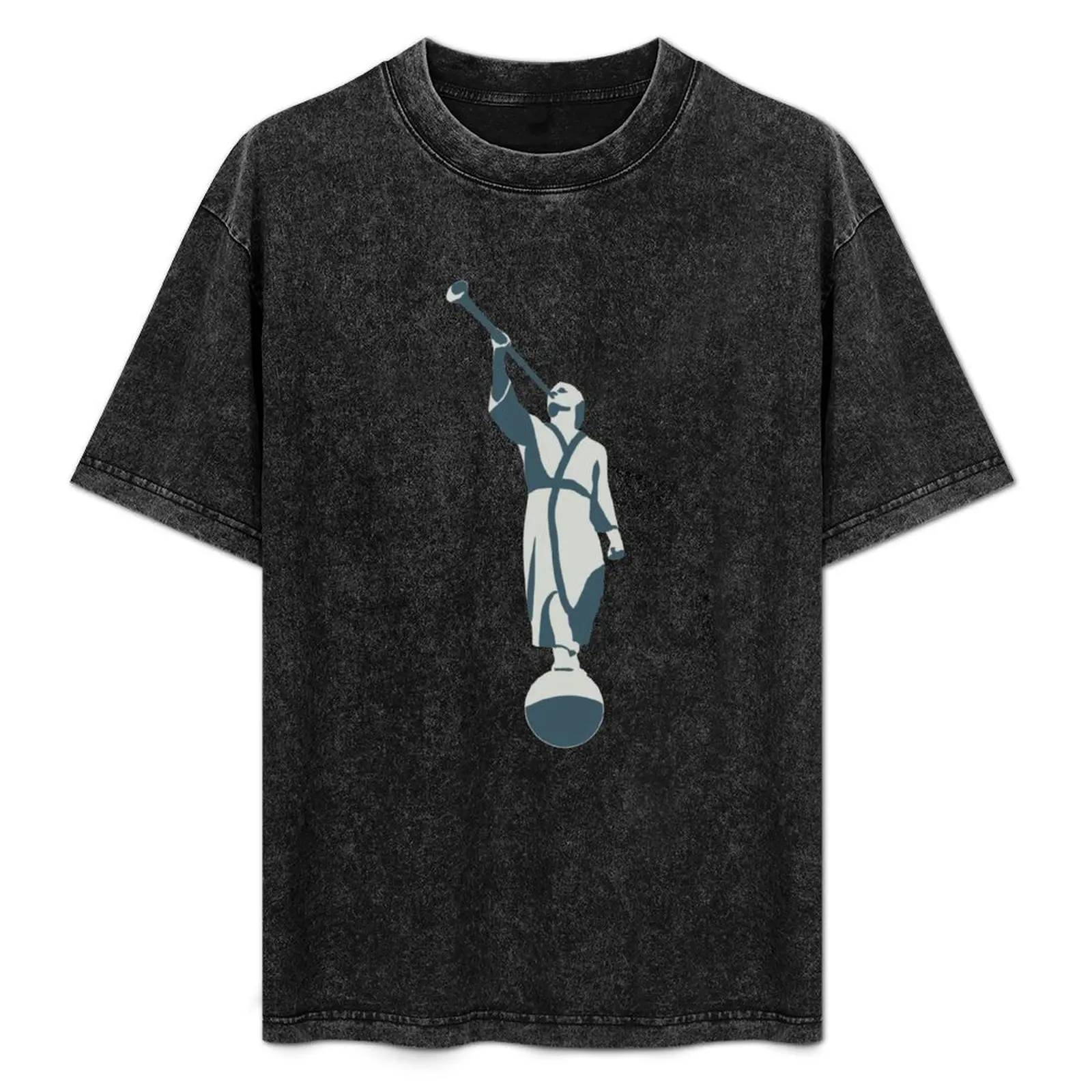 Angel Moroni LDS Temple Statue Blue T-Shirt customs design your own summer clothes sweat shirts, men