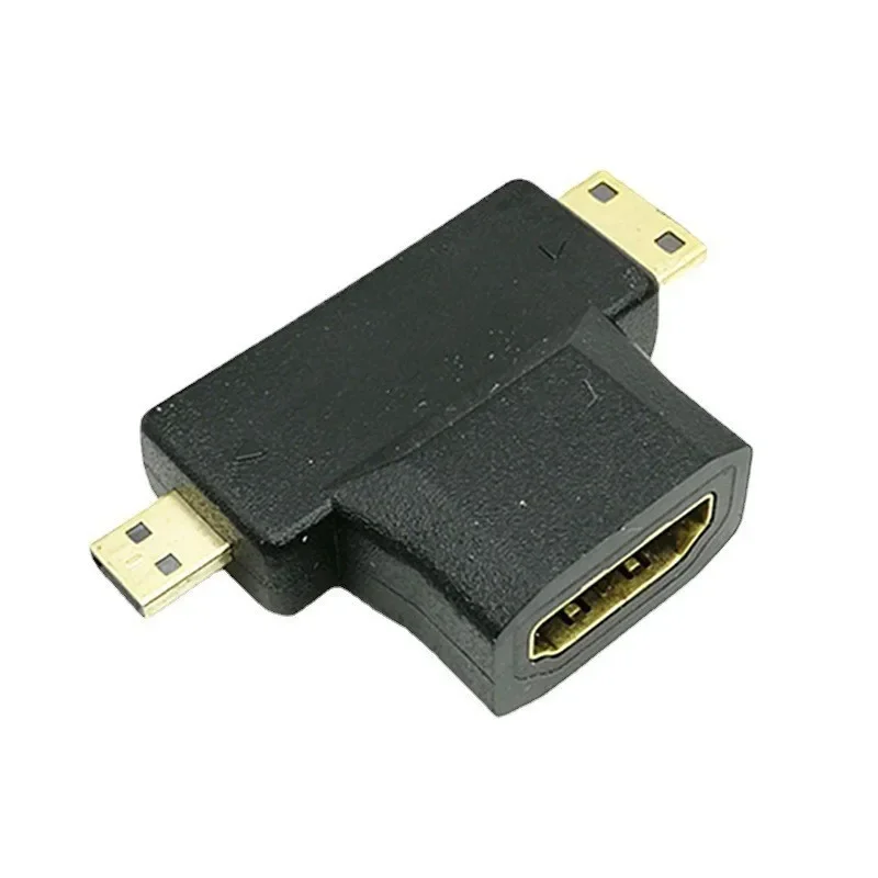 Mini/Micro/HDMI-compatible 2 In 1 Adapter Male ToFemale Connector Extender HDMI-compatible Cable Extension Adapter Converter