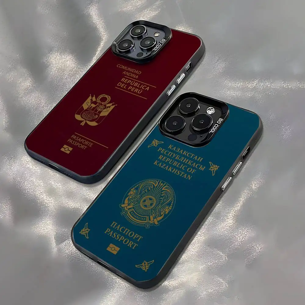 

Morocco Argentina Passport Phone Case For iPhone 16,15,14,13,12,11,Pro,XS,Max,Plus,Mini,SE Black Candy Matte Shockproof Cover