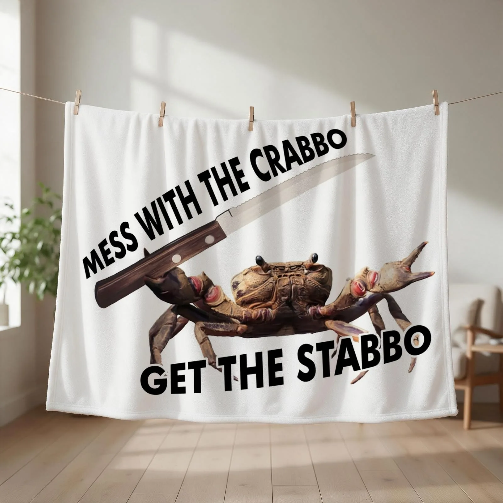 Mess With The Crabbo Throw Blanket Giant Sofa Designers for babies Plaid on the sofa Blankets