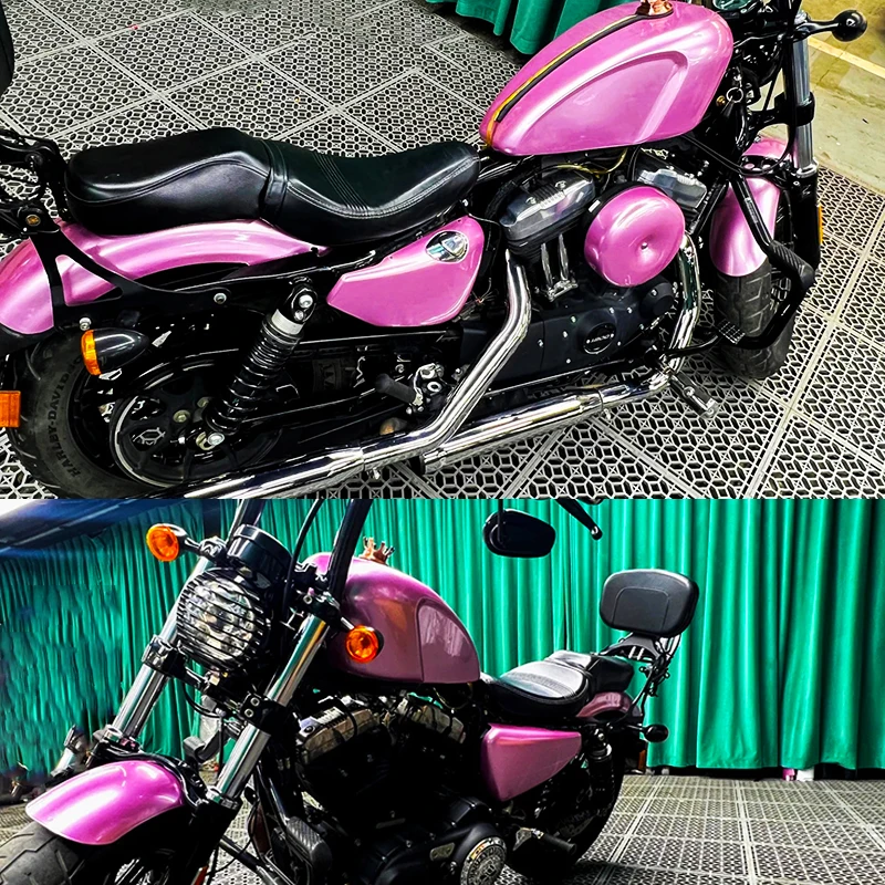 Ultra Glossy Pink Candy Metallic Vinyl Wrap Film Roll With Air Release Self Adhesive Car Motorcycle DIY Decal Sticker