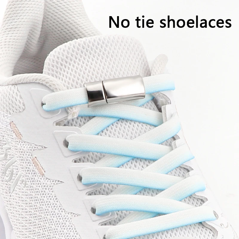 2024 8MM wideWithout frenulum Elastic shoelaces Magnetic buckle shoelaces sneakers children adult flat shoes shoelace