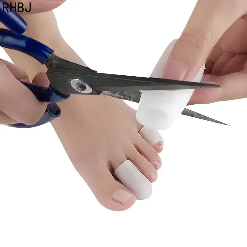 Weiße Atmungsaktive Zehenschutzkappen, Hallux-Valgus-Polster, Daumen-Zehenschutz, Silikon-Zehenabdeckungen zum Schutz Eingewachsener Zehennägel – Detail 5