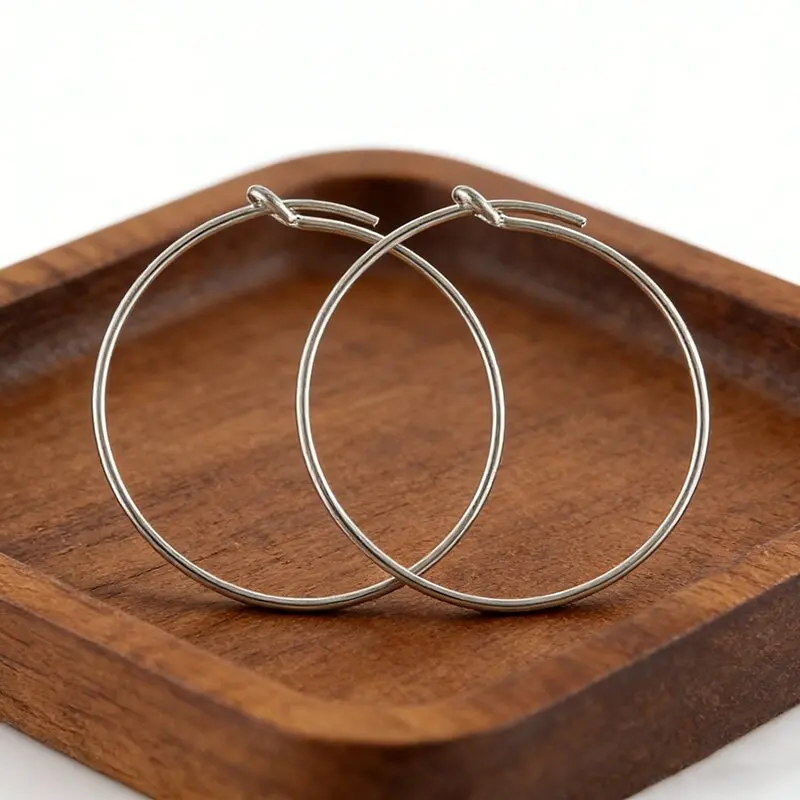 925 Sterling Silver Wire Beading Hoop Loop Ear Components Wholesale Jewelry Findings for DIY Earring Making