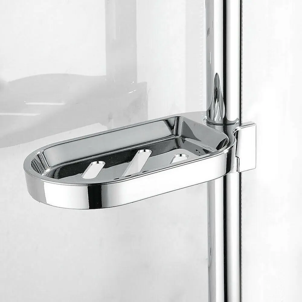 Gadget Home Bath Shower Soap Dishes Adjustable Rail Slide Soap Holder Plates