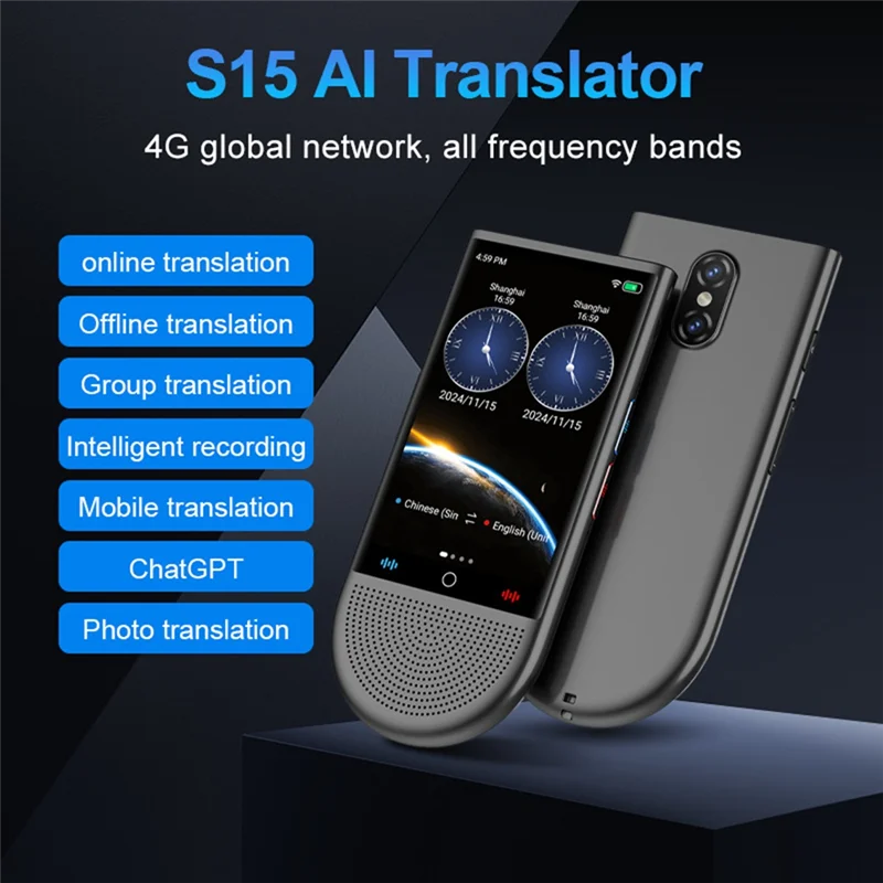 

Y45A-Real-Time 148-Language 4G AI-переводчик Регистратор Автономный перевод Chatgpt Голосовой фотопереводчик