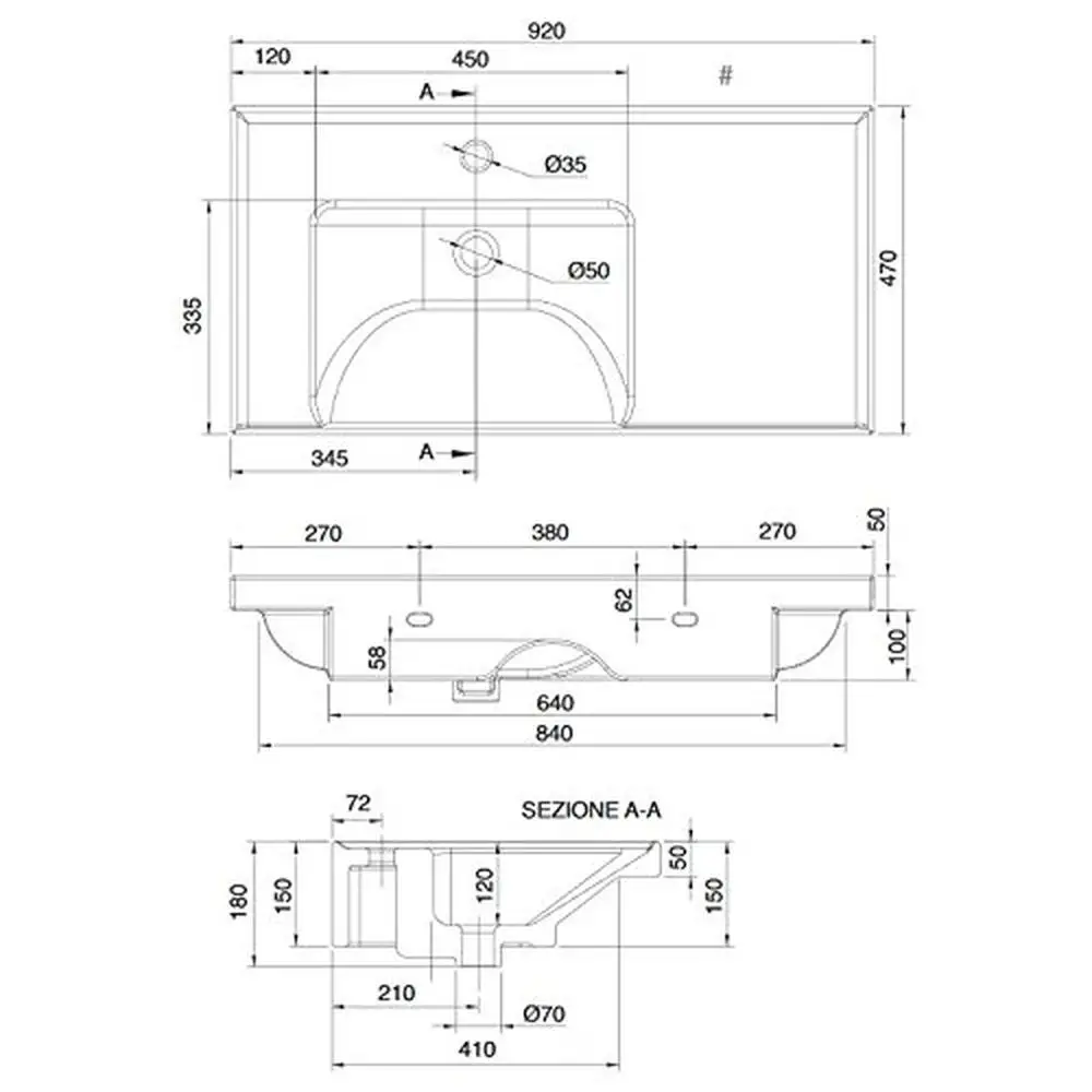 Rectangular White Ceramic Bathroom Sink Overflow Counter Space Left ADA Compliant