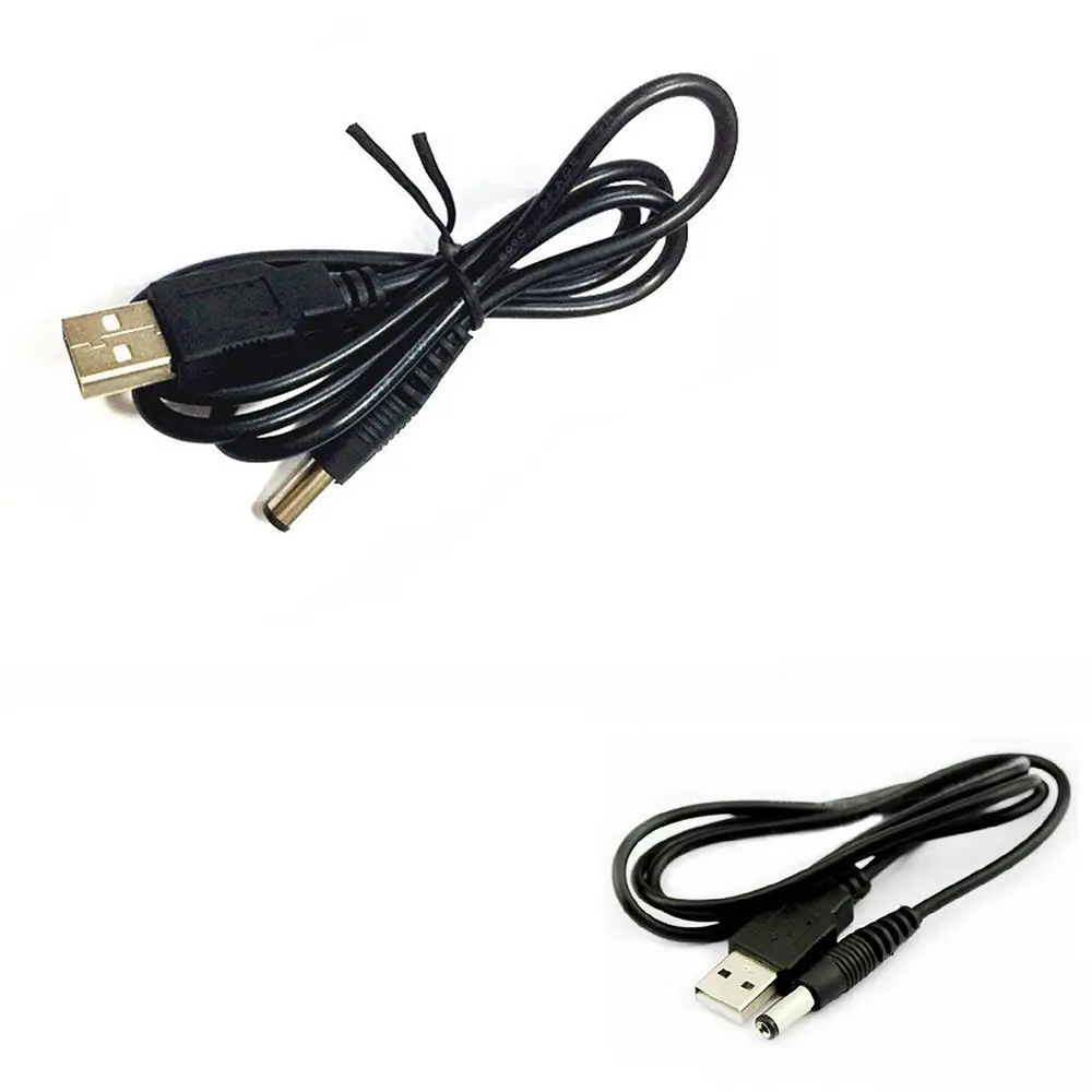 Adaptador de Cable para lámpara LED u otro equipo, conector de Cable de alimentación de barril, puerto USB a CC, color negro, 1M, 5,5X2,1mm, 5V, gran oferta