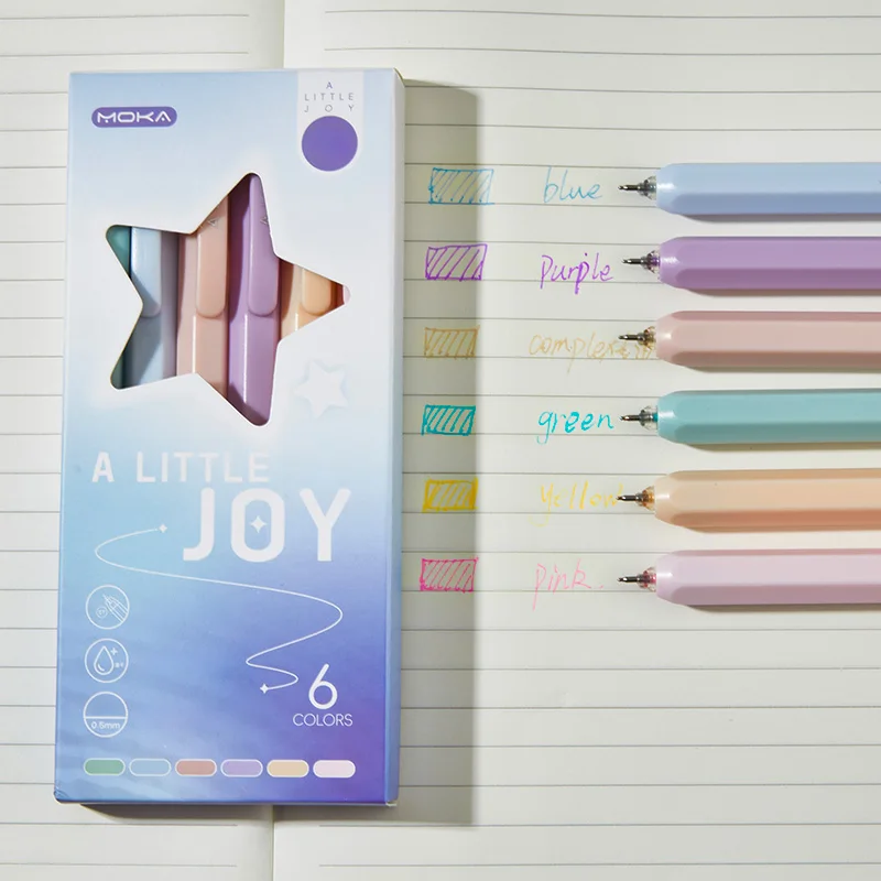 

6-Pack Colored Gel Pens, 0.7mm Quick-Dry Medium Point Colorful Writing Pens for Journaling Note Taking Doodling, Aesthetic Offic