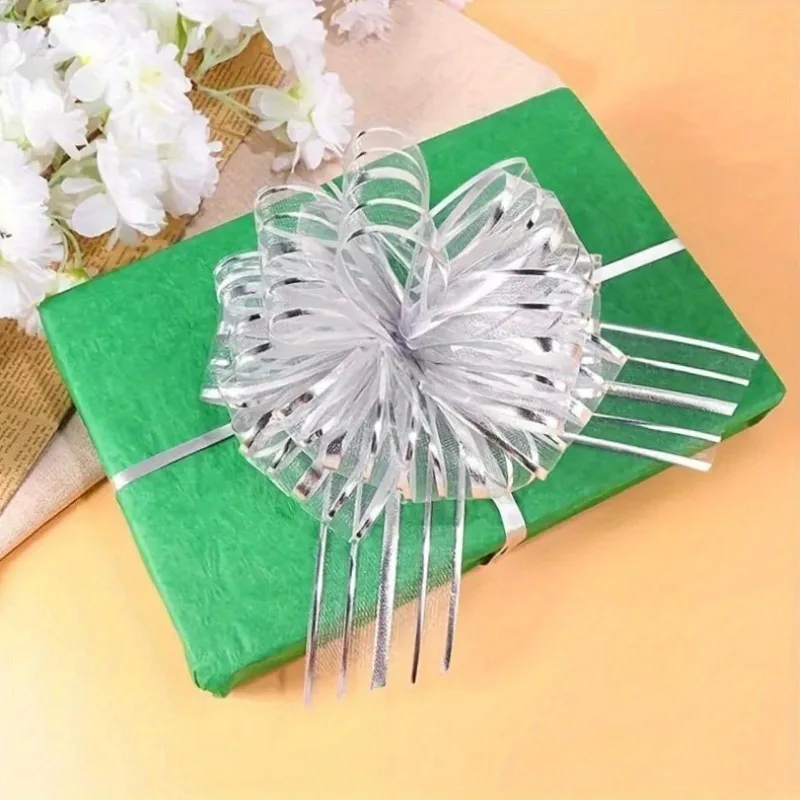 3/5/10PCS Large Organza Pull Bows Wedding Bow Pull Flower Gift Packing Candy Box DIY Birthday Party Wedding Car Christmas