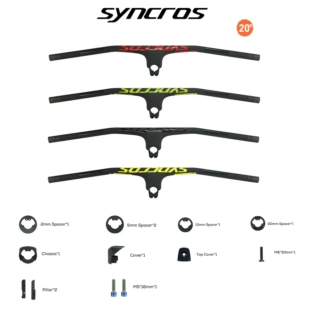 

SYNCROS Full Carbon Fibre Integrated MTB FRASER IC SL Big Logo 70mm~100mm*720mm~780mm Handlebar Black MatS