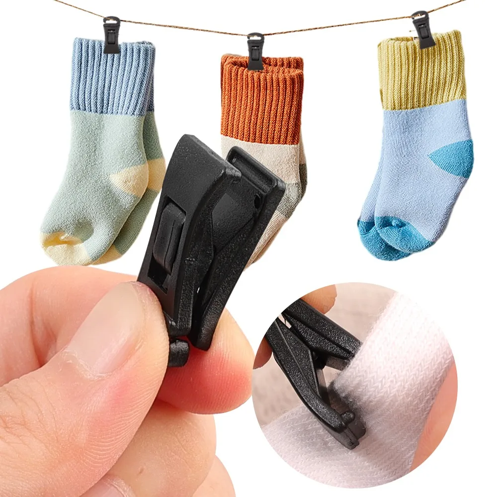 1/20PCS Plastic Sock Clips Portable Strong Clothes Pins Multifunctional Clips Traceless Washing Socks Hanger Drying Rack Hooks