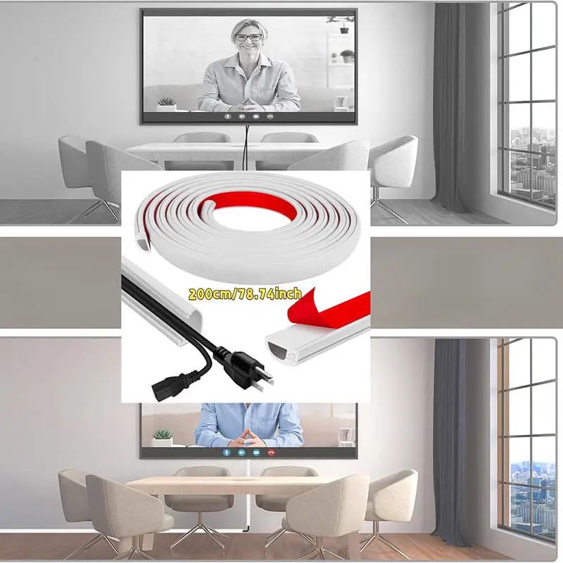 2/3Meter Adhesive Soft Cable Raceway Invisible Decorative Wire Cover Anti‑Step Cord Management Channel