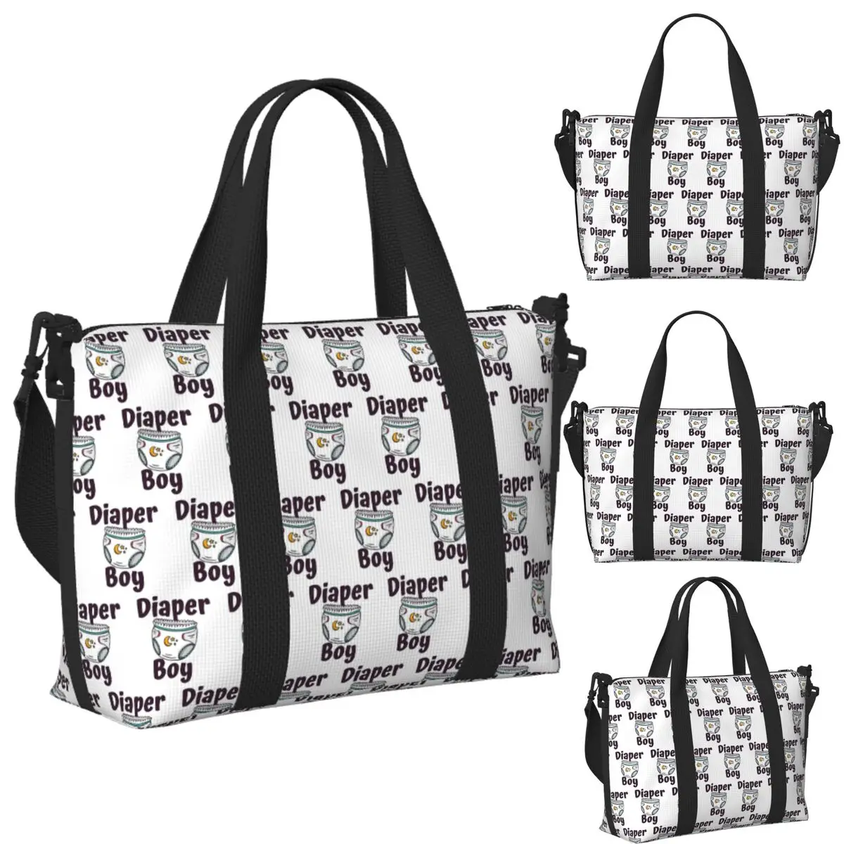 

Custom Abdl Diaper Boy Ddlg Adult Baby Diaper Beach Travel Bag Tote Bags for Gym Sport Women Shopping Duffle Shoulder Bag