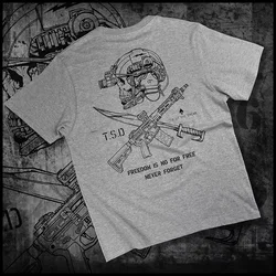 Special Fashion Forces Round Neck Summer Free Not Free Spartan Tactical Army Fan Cotton T-shirt High Quality for Men and Women