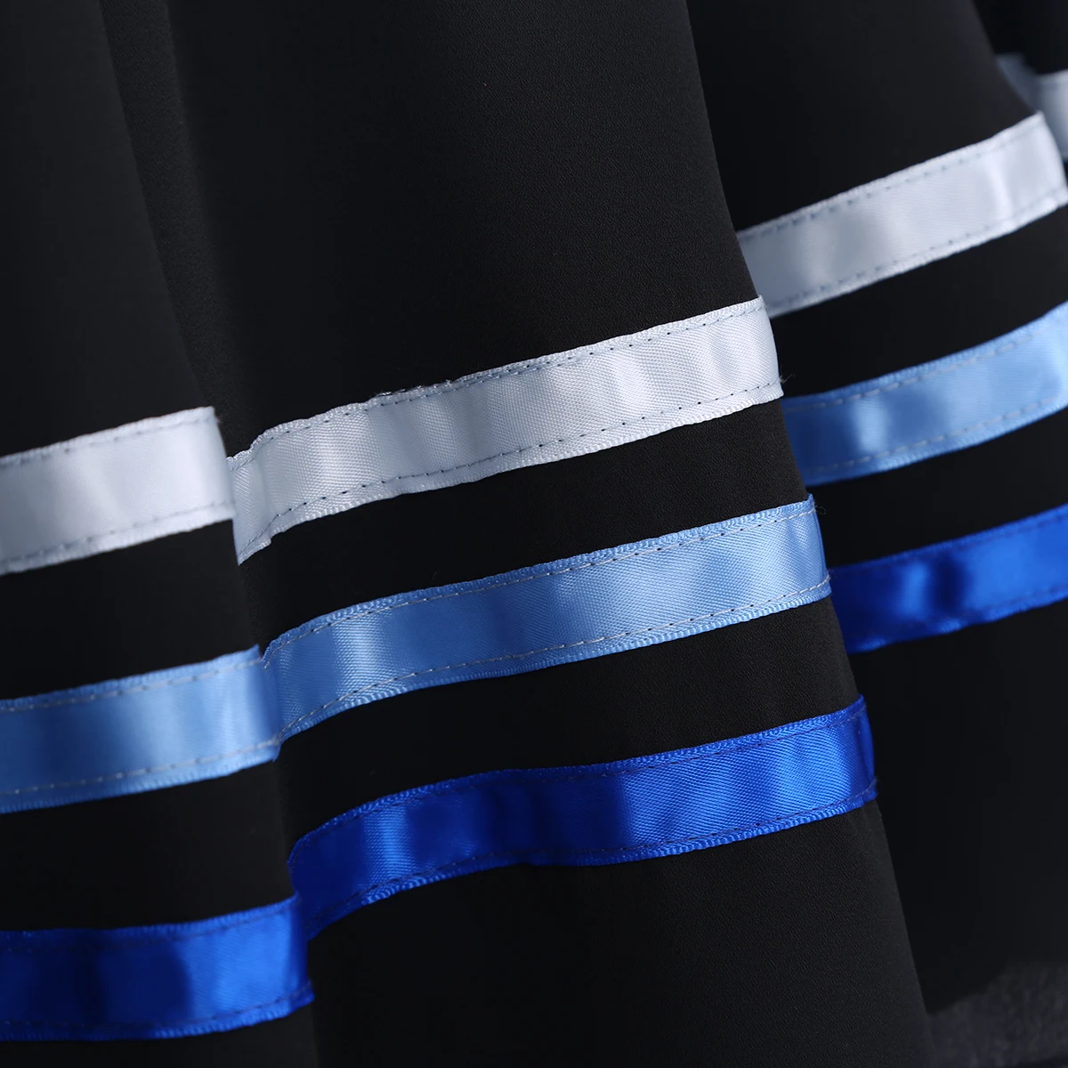 Gonne da ballo tradizionali spagnole di flamenco Gonna da ragazza in chiffon elastico in vita con nastri a cerchio completo Gonne da esibizione di altalena di grandi dimensioni