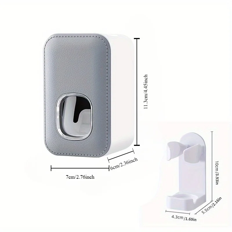 1 automatic toothpaste holder, wall mounted toothbrush holder without toothpaste and holes, suitable for home bathrooms 2