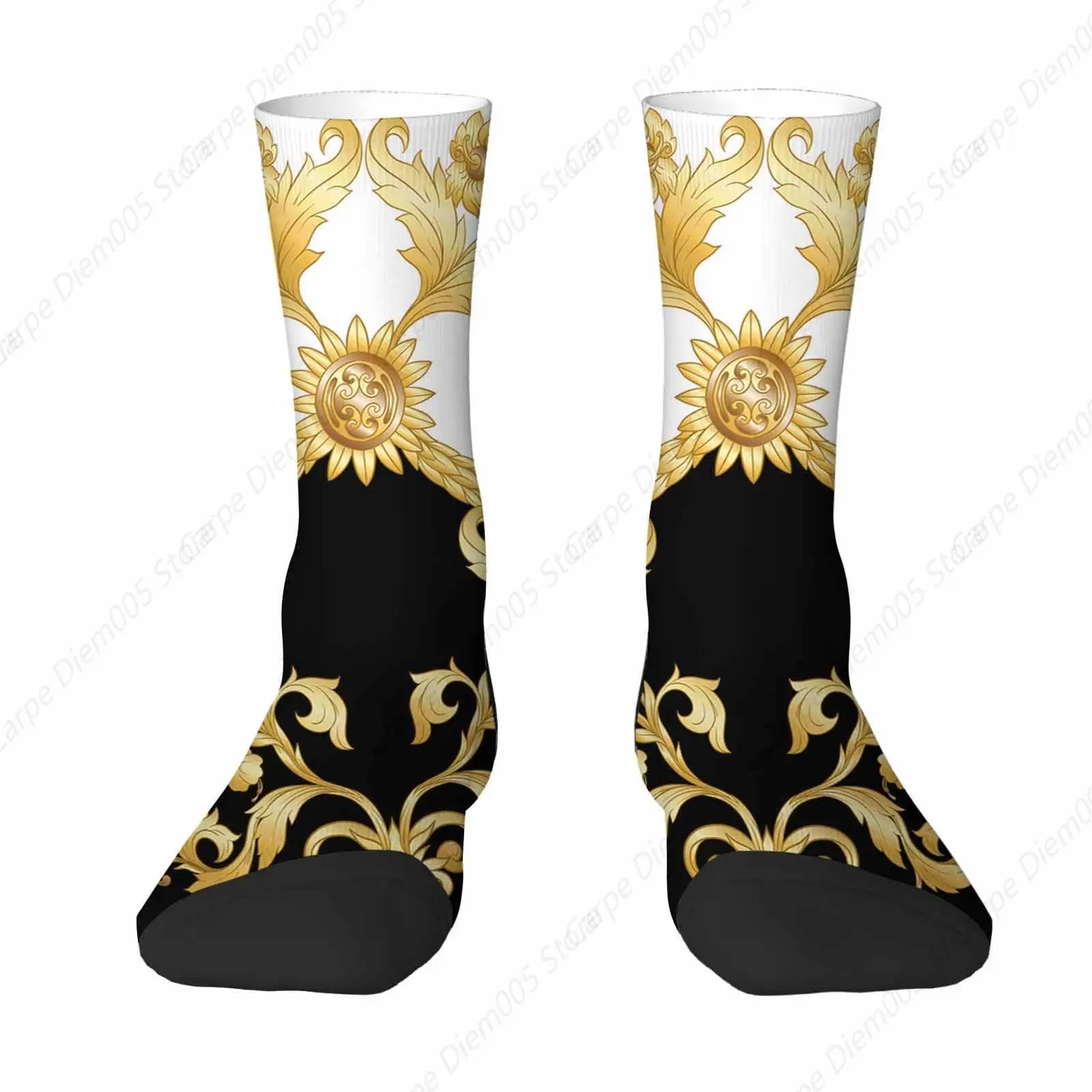 Baroque Unisex Socks Vintage Baroque Rococo Victorian Renaissance Style Funny Socks Gifts For Women Mens Novelty Crew Socks