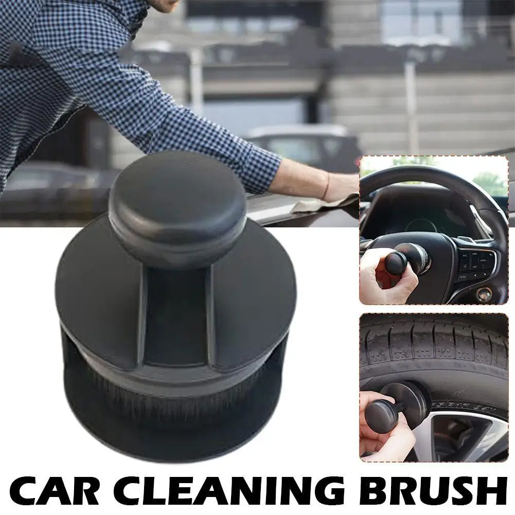 Universal Car Tire Tool Crevice Dust Removal Artifact Brush Seal Design With Cover High Density Portable Car Brush Styling