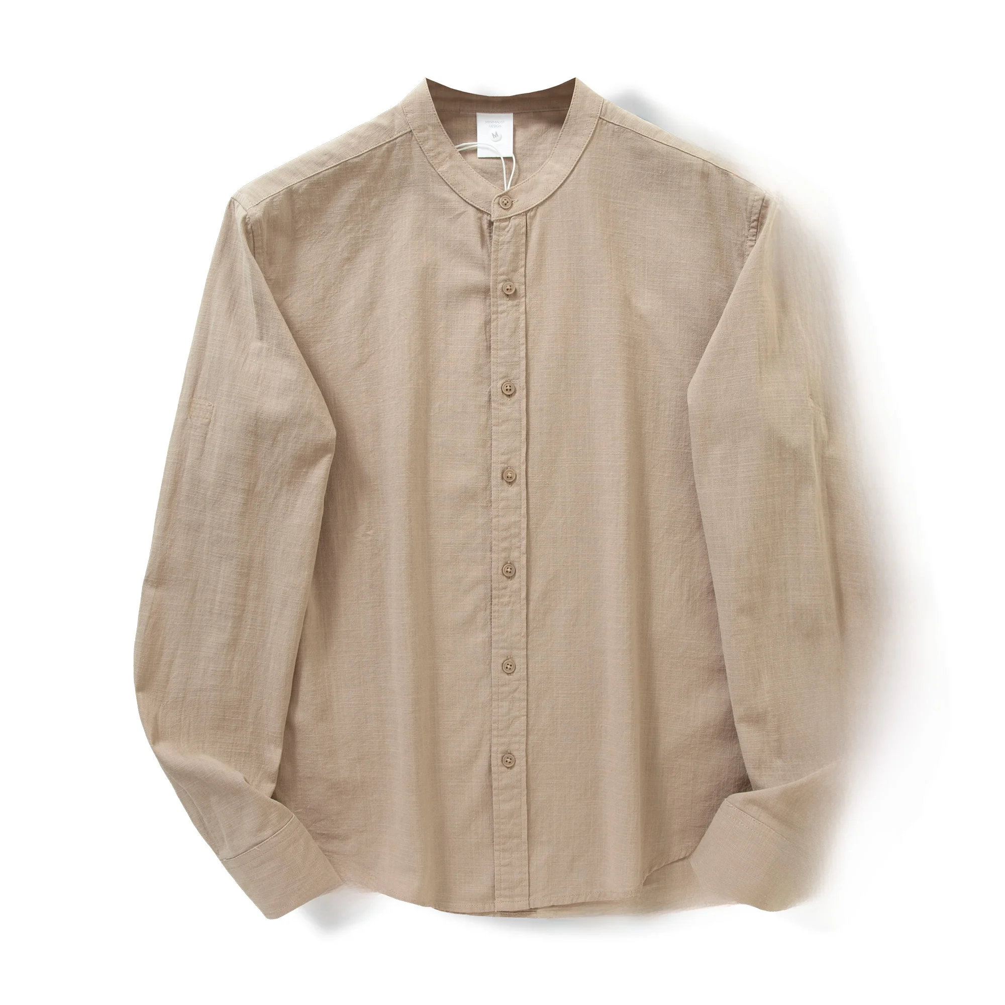 

Waed Pure Cotton Long Sve Casual irt Men's Autumn Loose Fit Skin-friendly Breathable Chinese Sle Small Stand Collar ...