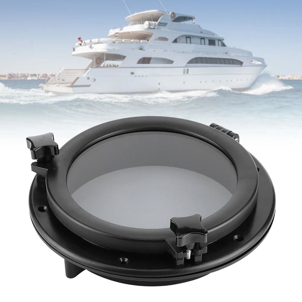10 Zoll Marine Bullauge rund schwarz Bullauge Stalinit Fenster für Wohnmobil Boot Yacht Boot Bullauge Bullauge Bullauge Bullauge