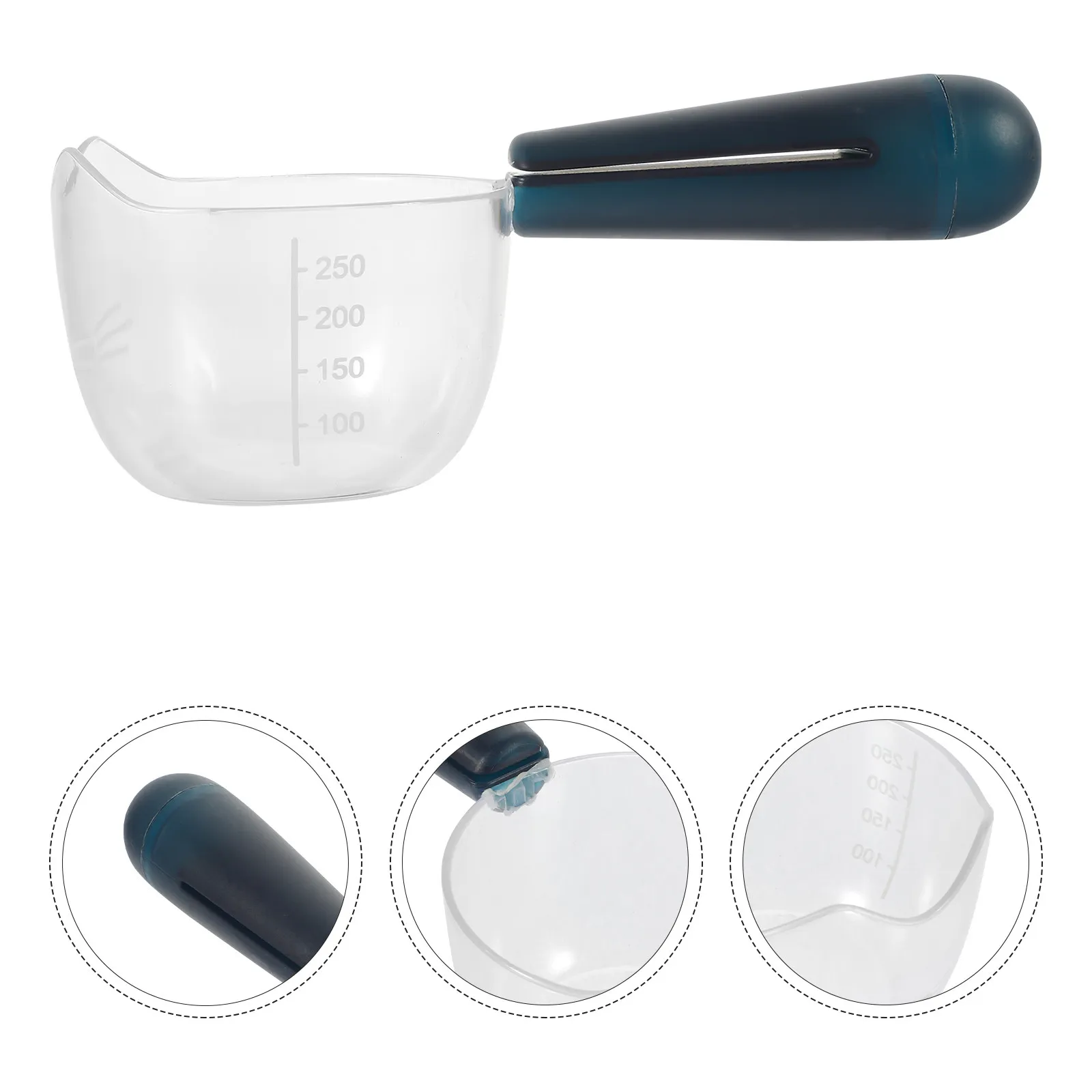 

Пластиковая ложка для корма для домашних животных с мерной шкалой и зажимом для кормления собак и кошек, портативная, многоразовая, с функцией измерения и держателем