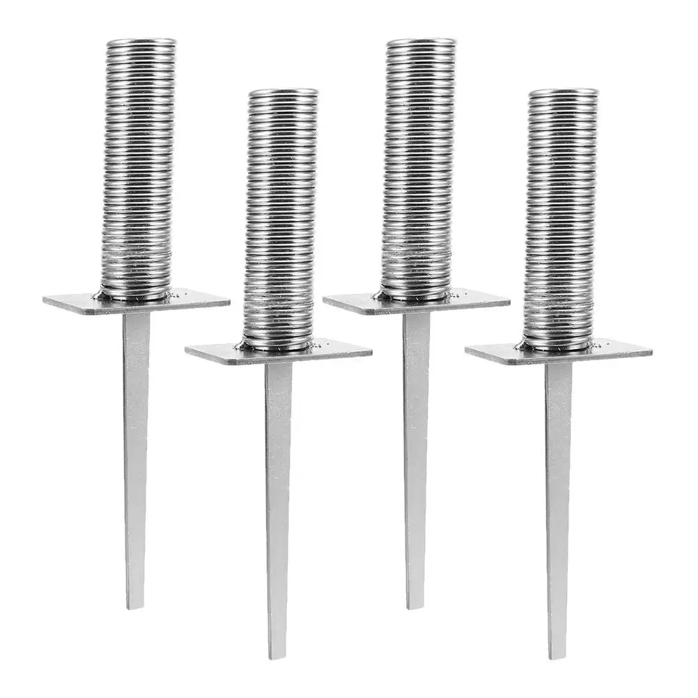 

4 Pcs Spring Floor Nails Spring-mounted Spike Equipment Flagpole Iron Soccer Base Corner Spring-based Fixing Football Stake