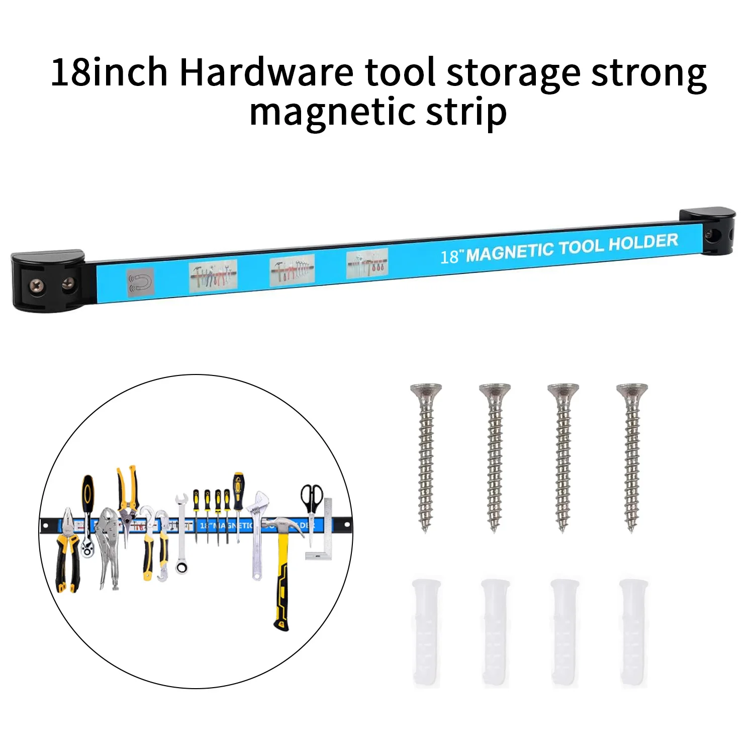 Magnetische gereedschaphouder, zware magneetgereedschapsbalk, lange strip, garage, werkplaatsen, hardware-opslag, metalen organizerrek voor werkbank