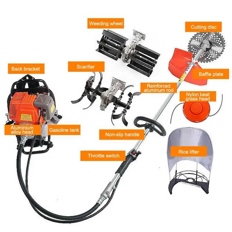 Новые дешевые садовые инструменты Дешевые газонокосилки Многофункциональный мини-фермерский бензиновый двигатель Газонокосилка