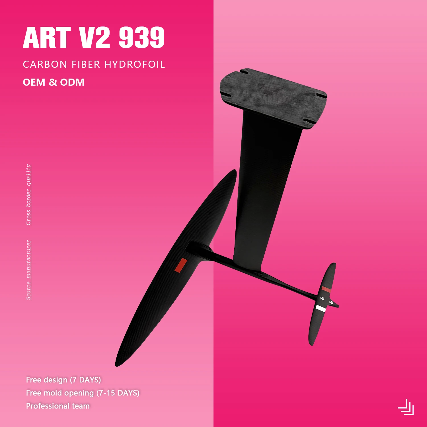 Hot Selling ART Series -V2 939 Advanced Carbon Fiber Racing Hydrofoil 900sqcm Ultra Light Super Fast Stable All Kinds Surfing