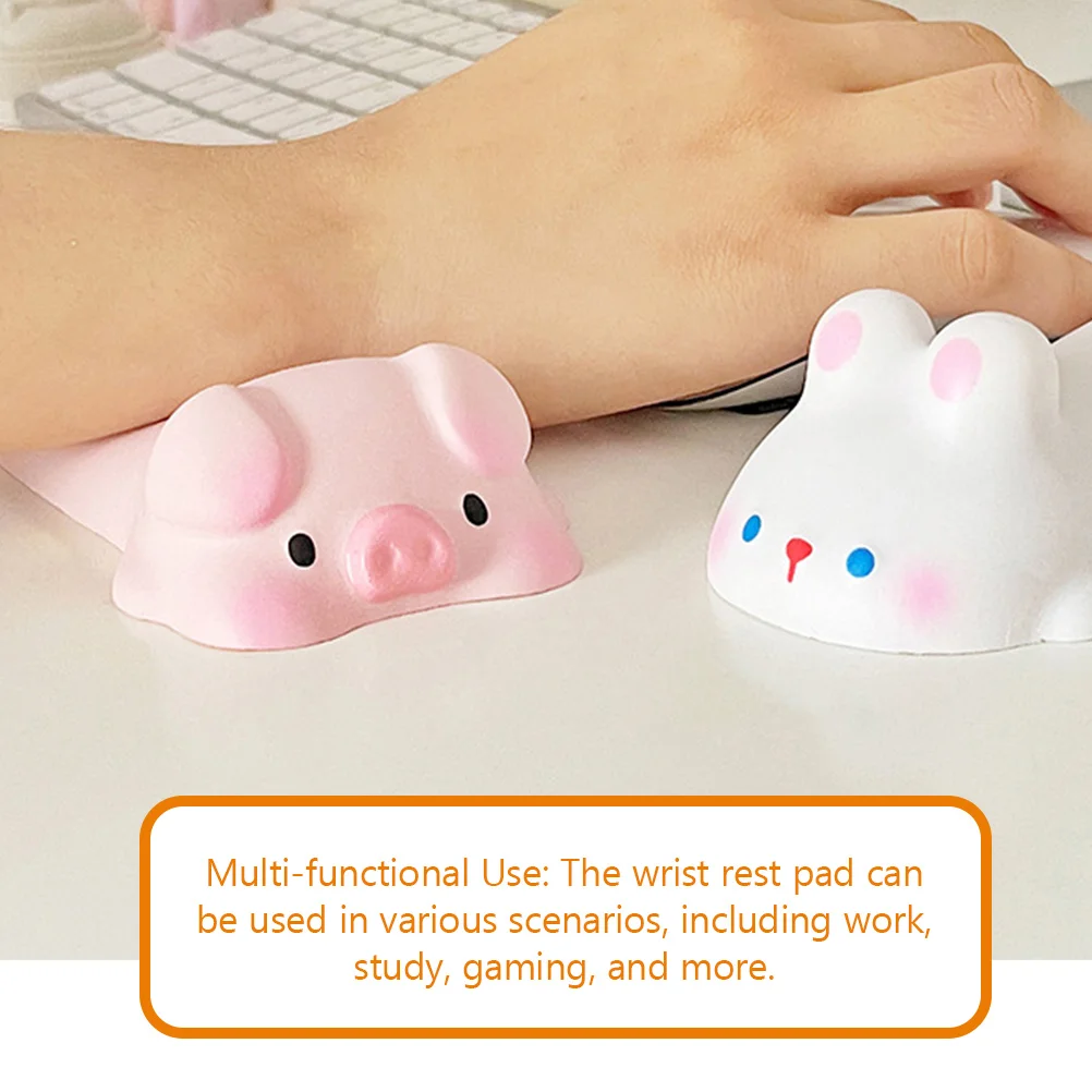 

2pcs Cartoon Mousepad Rest Keyboard Pad Ergonomic Wrist Support Cushion For Gaming Office Work Travel Lightweight Portable Elbow