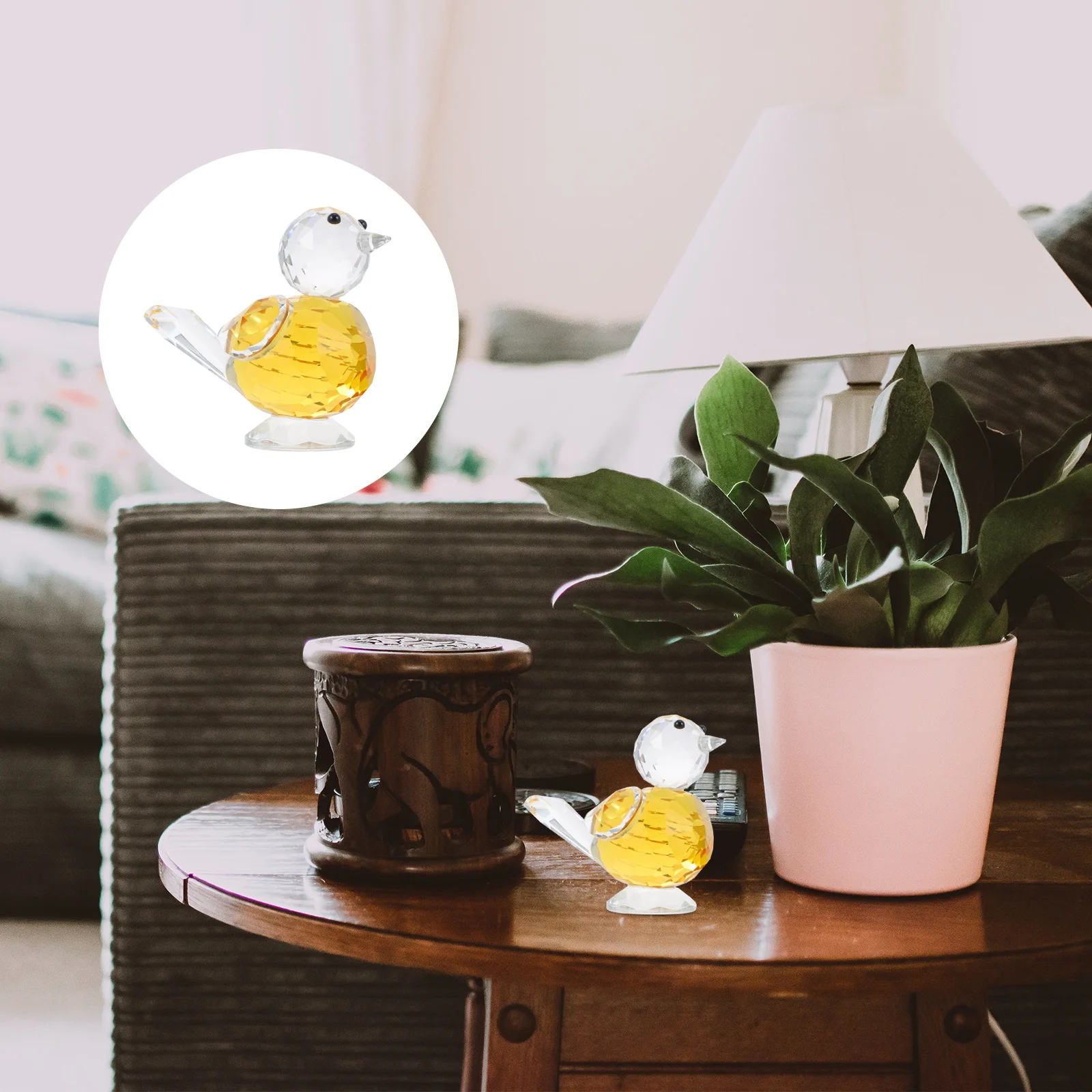 

Glass Animal Statue Unique Bird Sculpture Made of High Quality Crystal for Indoor Outdoor Decoration Desktop Accessory Brighten