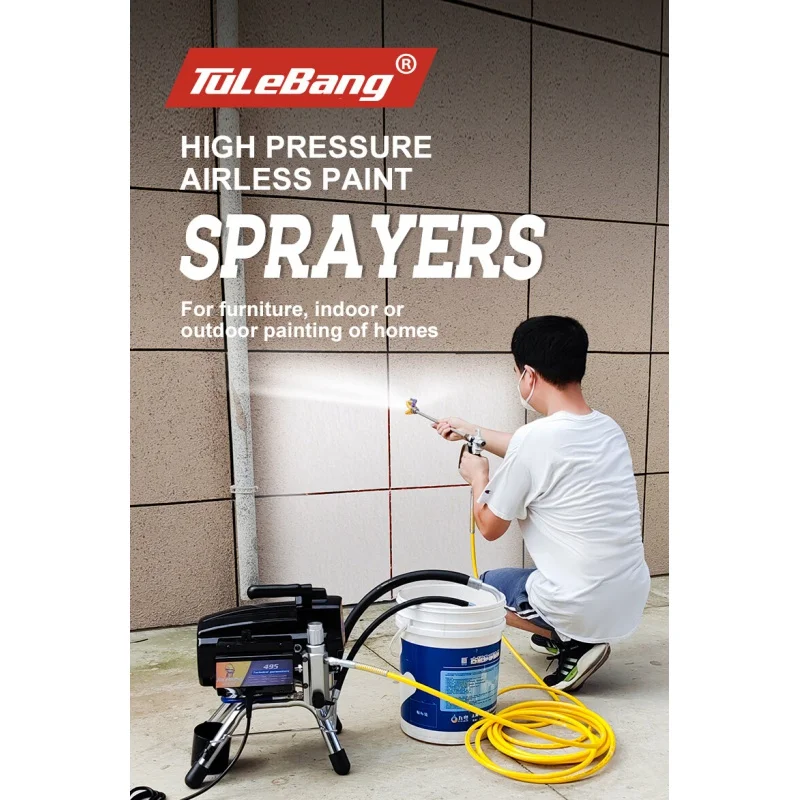 Electric high-pressure airless sprayer 495 home wall treatment fan atomized sprayer tools 1500W power 220～240V  50～60HZ