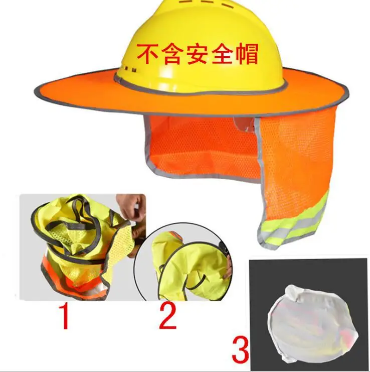 Construction Safety Reflective Hard Hat Neck Shield Helmet Sun Shade Reflective Stripe Kit Summer Sun Protection Prevent Sunburn