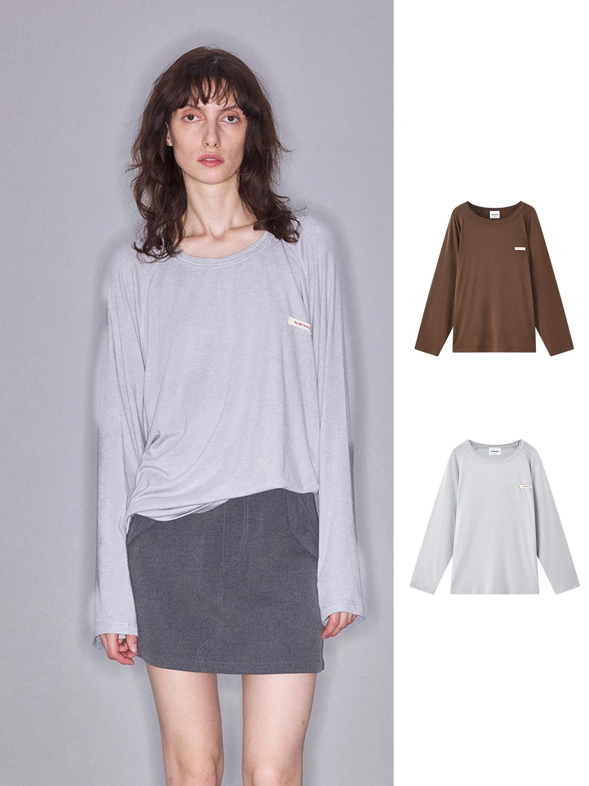 

ALWOOLS Женская осенняя модная футболка с длинным рукавом, свободного кроя, с тотемным принтом и цветовыми блоками, приятная к телу, дышащая