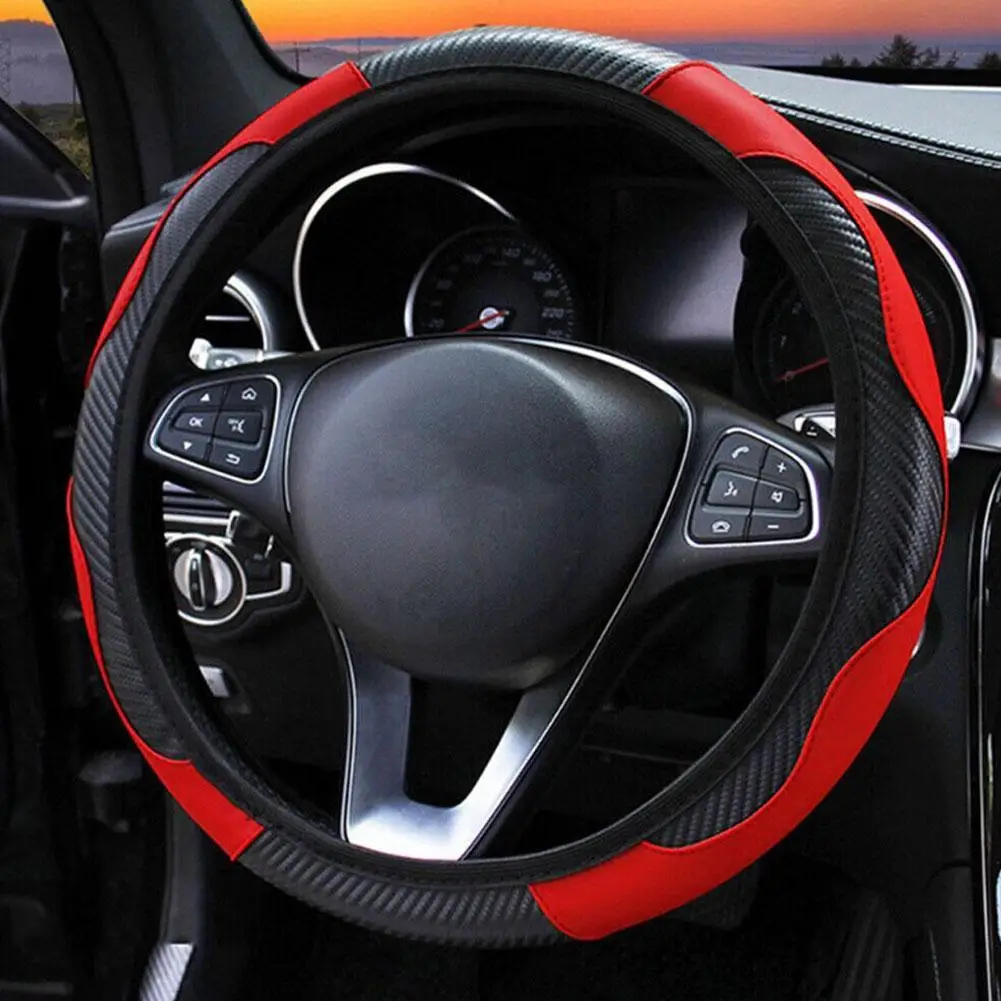 Universal Leather Car Steering Wheel Cover For Renault Megane 2/3 Captur Clio Scenic Duster Kudjar Triber Auto Accessories