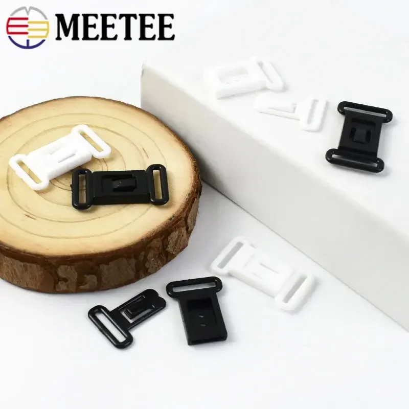 Meetee 20/50Pcs 12.5mm Plastic Underwear Buckle Bra Shoulder Strap Adjuster Buckles Bikini Clip Clasp Sewing Tool Accessories