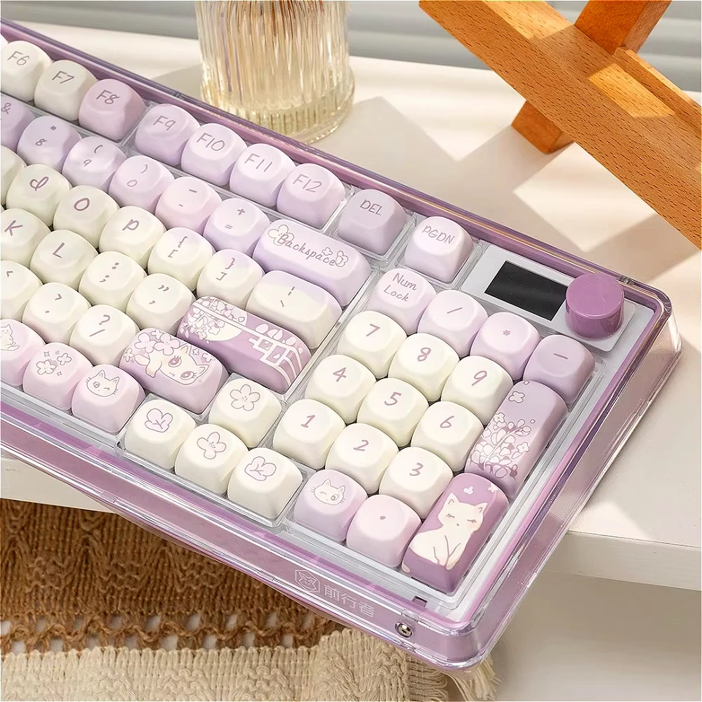 

PBT keycaps, small full set of MOA cat mind theme, personalized keycaps, suitable for Cherry MX 104/87/61 mechanical keyboard