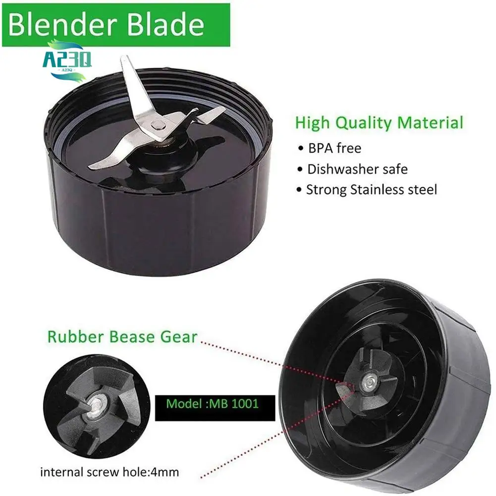 

A23Q-Replacement Cross Blade + 2Pcs 16Oz Cup Set For Magic Bullet, Replacement Parts Compatible With 250W MB1001 Blender