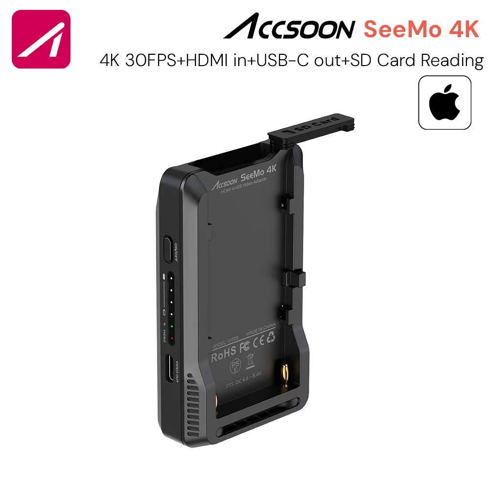 Accsoon Seemo 4K for HDMI Extender kit HDMI Video on iOS Devices video capture card for monitoring / recording / stream