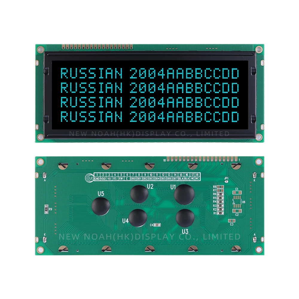 대형 문자 LCD 모듈 디스플레이 스크린, 러시아 BTN 블랙 필름, 아이스 블루 2004C-3, 4x20, 4X20 컨트롤러, ST7066U LCD 모듈
